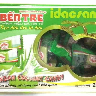 Hình ảnh sản phẩm Kẹo dừa dẻo lá dứa bến tre 250g - Xuân Shop Việt Nhật Kawagoe
