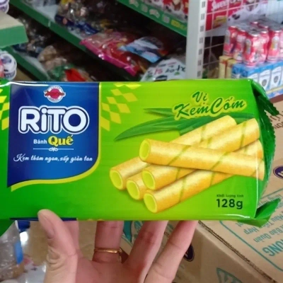 Hình ảnh sản phẩm Rito bánh quế vị kem cốm 128g góI - Xuân Shop Việt Nhật Kawagoe